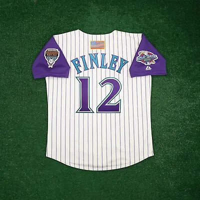 Steve Finley 2001 Arizona Diamondbacks Men's Alt Ivory World Series Jersey • $139.99