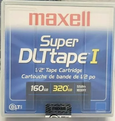 Maxell Super DLT Tape I 160GB 320GB Data Cartridges Data Tape Sealed 1/2  Tape • $15.99