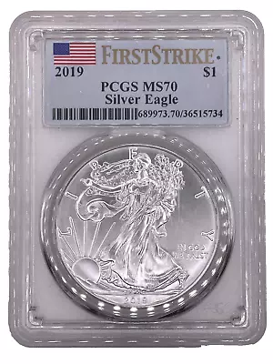 2019 $1 Silver Eagle Pcgs Ms70 First Strike • $10.50