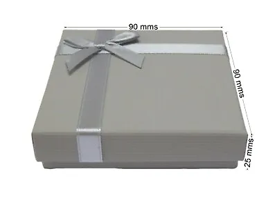 Jewellery Gift Boxes Grey Ribbon Bow Silk Insert Bracelets And Bracelet Watches • £2.99