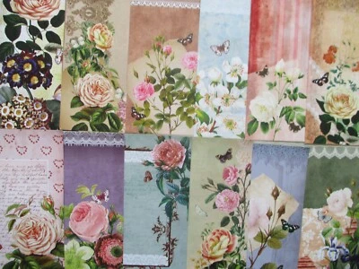 £2.50 • Buy 12x Hunkydory 8x8  Duo Design Craft Papers - Floral Scrapbook & Music Paper