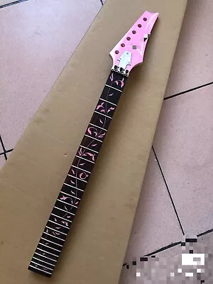 Custom Pink Headstock Ibanez Style Electric Guitar Neck Rose Wood Pink Vine • $69