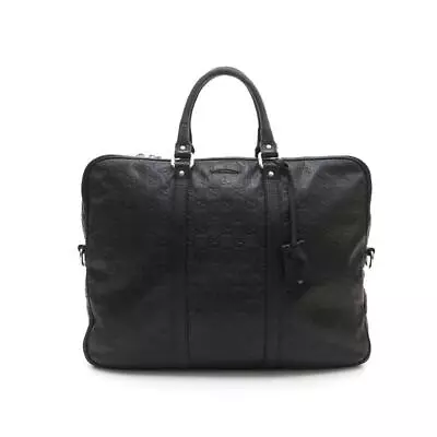 Authentic GUCCI Top Handle Bag GG Shima Business Bag Briefcase In Black VN01  • $505.87