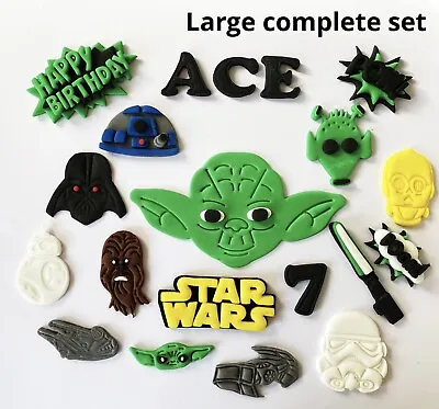 Edible Fondant Star Wars Yoda Cake Topper Fondant Sugar Paste Decorations • £9.50