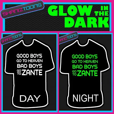 Zante Lads Funny Stag Party Holiday Club Glow In The Dark Printed Tshirt • £10.93