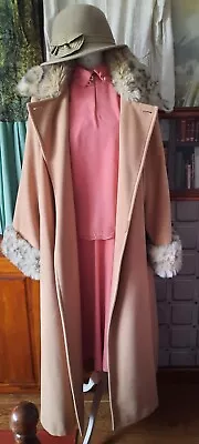 Ladies Windsmoor Carmel Coloured Coat Size 16 With Faux Fur Collar And Cuffs • £25