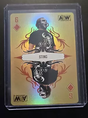 2023 AEW Upper Deck UD STING GOLD 6 OF DIAMONDS Double Or Nothing Card • $39.99