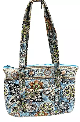 Rare Vera Bradley Retired Pattern Bali Blue Purse Bag Tote Floral 10x14x3 USA • $16.50