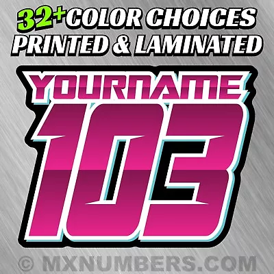 4 Color MX Number Name Plate Decals Sticker Graphics Motorcycle SX Bike Kart ATV • $25.99