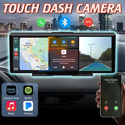 Dash Cam Touchscreen Car Stereo For Apple Carplay Android Auto GPS Rear Camera • $134.99