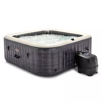 Intex PureSpa Plus 6 Person Inflatable Square Hot Tub W/ 170 AirJets Greystone • $854.99