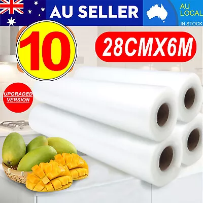 10 Rolls 6MX28cm Vacuum Food Sealer Saver Bag Seal Storage Commercial Heat Grade • $43.89