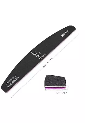 10 X Nail Files 100/180 Grit Professional Half Moon Curved Double Sided • £3.49