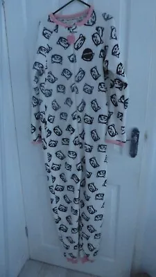 £27.95 • Buy Ladies White CAT Design All In One Sleepsuit,  0nesie,  Pyjamas - Size 14-16