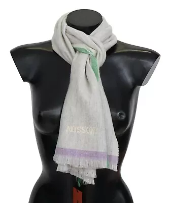 MISSONI Scarf Multicolor Lined Cashmere Unisex Wrap Fringes 160cm X35cm RRP $500 • $144.50