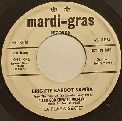 La Playa Sextet - Brigitte Bardot Samba / Mambo Bardot 1957 7  Single Promo  1 • $12.83