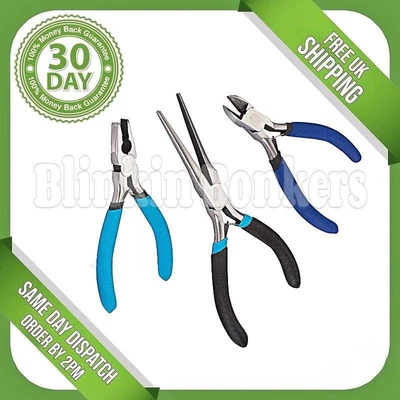£6.79 • Buy Small Precision Side Cutter Combination Long Nose Pliers Jewellery Wire Work Set