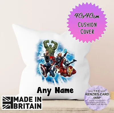 Personalised Marvel Avengers Super Hero Pillowcase Cover Cushion 40x40cm V2 • £6.55