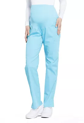 Cherokee Workwear Scrubs Maternity Straight Leg Petite Pant WW220P TRQ Turquoise • $27.98