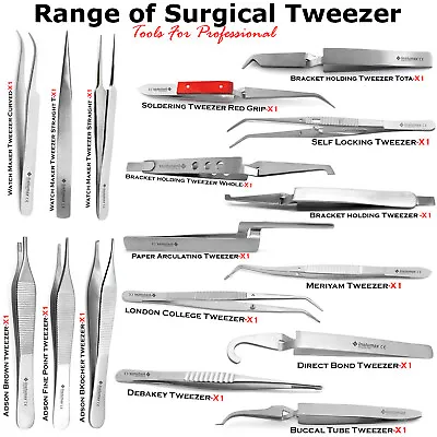 Dental Tweezers Cotton & Dressing Clamp Forceps Tissue Surgical Medical Pliers • $6.92