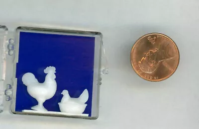 Miniature Dollhouse Chrysnbon Rooster And Hen Dish /milk Glass • $5.99
