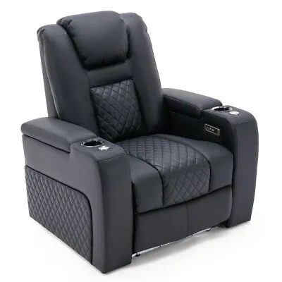 Broadway Electric Recliner Cinema Chair 123 & 4 Seater Air Leather Sofa • £499.99