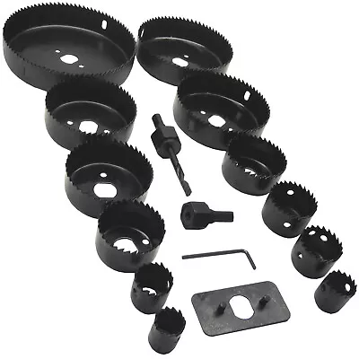 Hole Saw Cutting Set Complete 16 Piece Hole Sawing Kit 19-127mm Cut Wood Alloy.. • £10.99