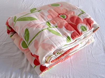 Vintage Very Good Girly Pink Flowers HER MAJESTY Reversible Sleeping Bag 1970s • $45