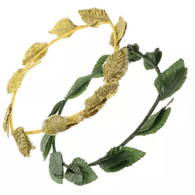  2Pcs Leaf Crown Headpieces Roman Leaf Headdress For Cosplay Role Playing • £7.99