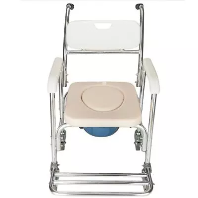 Transport Shower Bedside Commode Wheelchair Medical Toilet Chair W/ Padded Seat • $69.99