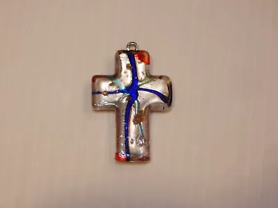 Murano Glass Multicolor Cross Pendant • $18.99