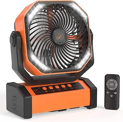 20000mAh Camping Fan With LED Light Auto-Oscillating Desk Fan With Remote & Hook • $140.64