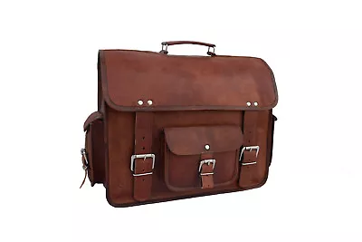 16 In Leather Briefcase Messenger Bag Office Laptop Satchel College Shoulder Bag • $120.12