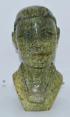 DARIOS CHIKUMBIRIKE Zimbabwe Verdite Stone Shona Sculpture  THE MAN  HEAD BUST • $450
