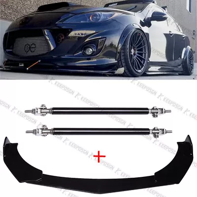 For Mazda 3 Speed 3 Front Bumper Lip Splitter Spoiler Chin Body Kit + Strut Rods • $65.89