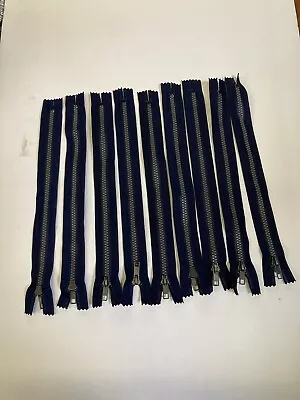 Lot Of 200 Navy Blue 12.5  Long YKK Metal Zippers • $35