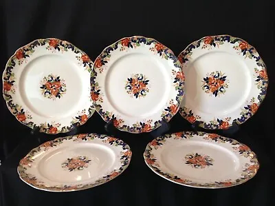 John Maddock & Sons Majestic Multicolored (Scalloped) 5 Imperfect Dinner Plates • $84.95