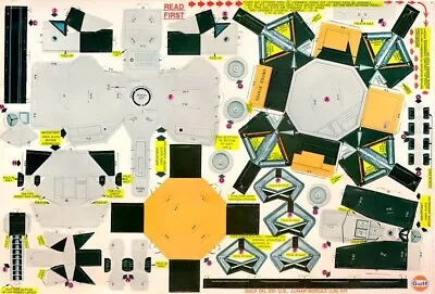 2 Vintage Apollo Lunar Module Gulf Oil Punch Out Kits/ Sheets With Instructions • $46