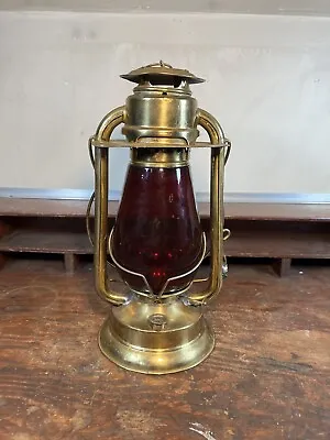 Brass C.T. Ham Gem No 00 Cold Blast Barn Lantern Hurricane Lamp 11 3/4 Unmarked • $200