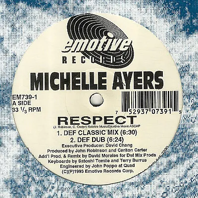 Michelle Ayers - Respect (David Morales Remixes) (12 ) (Very Good Plus (VG+)) • £12