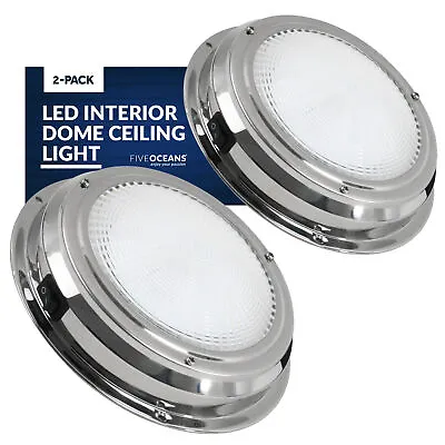 Marine LED Interior Dome Light 2 Pack 6  Boat Ceiling LED Light Stainless Steel • $83.10