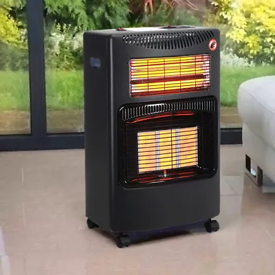 Large Mobile Gas Heater Cabinet Calor Butane Portable Home Fire Warmer With Hose • £99.95