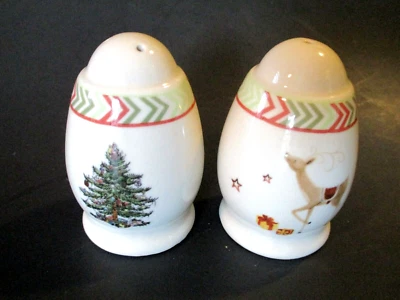 $8.99 • Buy Vintage Spode Christmas Jubilee Chevron Salt And Pepper Shakers