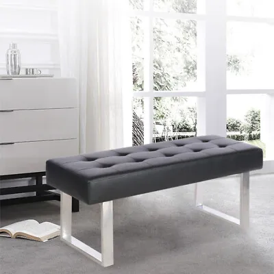 £75.95 • Buy Dining Bench Faux Leather Padded Hallway Window Seat 2-3 Seater Bed End Stool