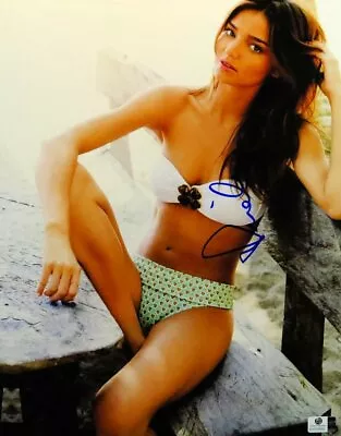 Miranda Kerr Signed Autographed 11X14 Photo Sexy Bikini On Bench GV830882 • $99.99