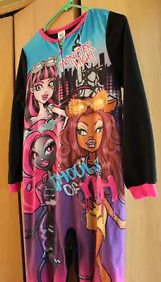 Monster High Girls Footed Pajamas Blanket Sleeper Size Lg 10-12 2015 • $16.99