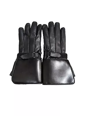 First Manufacturing - Black Leather Motorcycle Gauntlet Gloves • $20