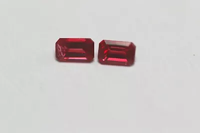 Burma Red  Spinel  Unheat  Emerald Cut  Gorgeous Collection For Earings • $265