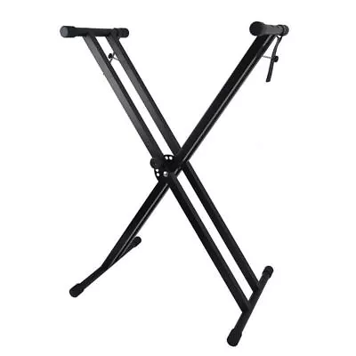 Folding Double Braced Stage X Style Adjustable Piano Keyboard Stand Height Metal • $32.99