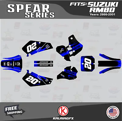 Graphics Decal Kit For Suzuki RM80 (2000-2001) RM80 Spear Series - Blue • $54.99